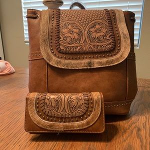 Montana West Backpack purse + Wallet
